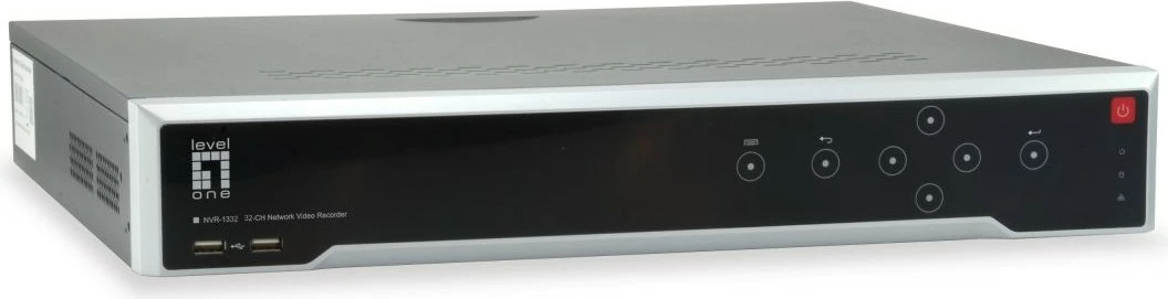 NVR LevelOne NVR-1332, 4-Bay, 32 kanale, H265, 3840 x 2160, e zezë, argjendtë