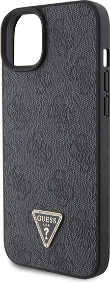 Mbështjellës Guess Crossbody 4G Metal Logo për iPhone 15/15 Plus, i zi, me rrip