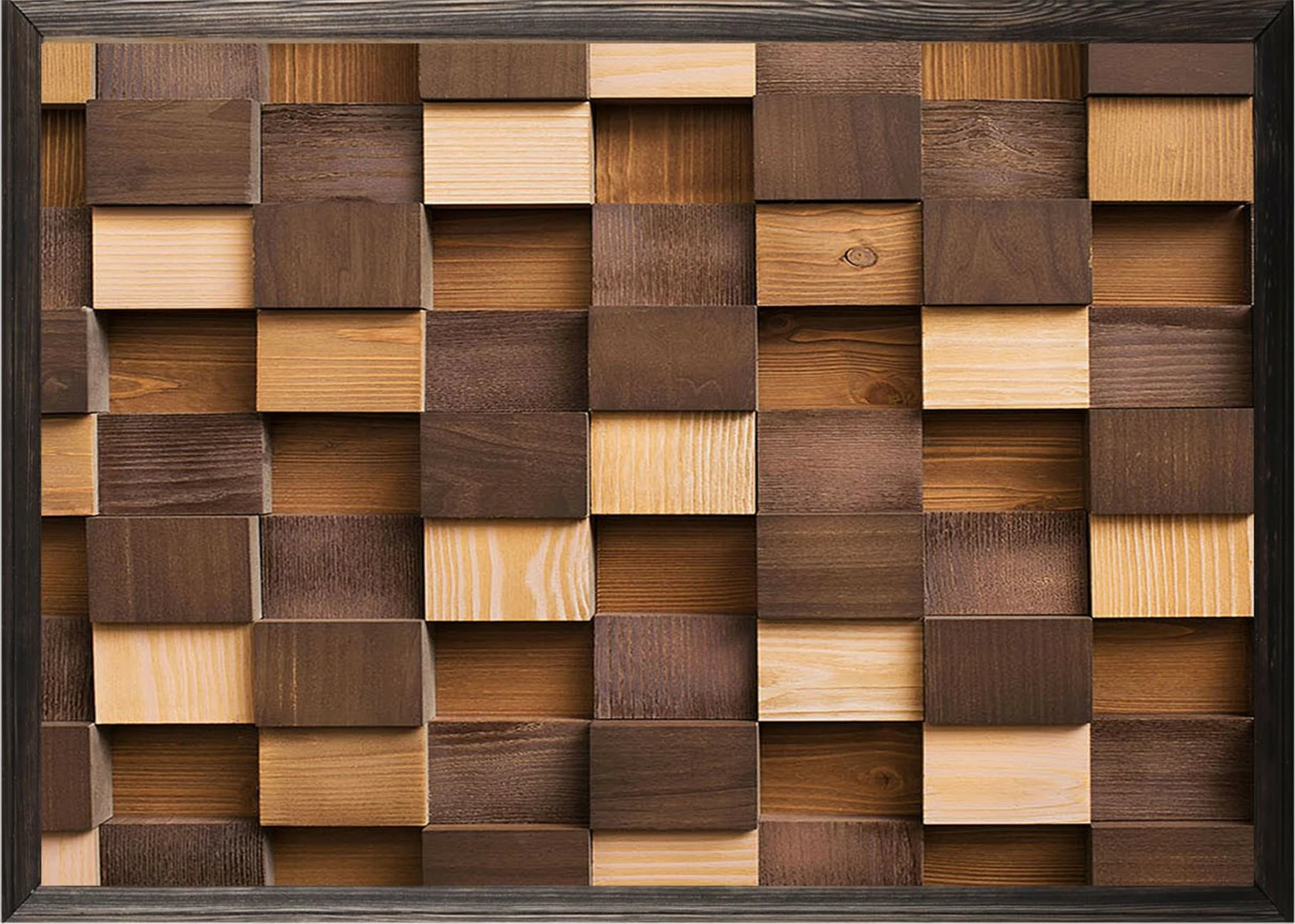 Pikturë dekorative me kornizë druri, Wallity, ngjyra të çelëta dhe të errëta, XL