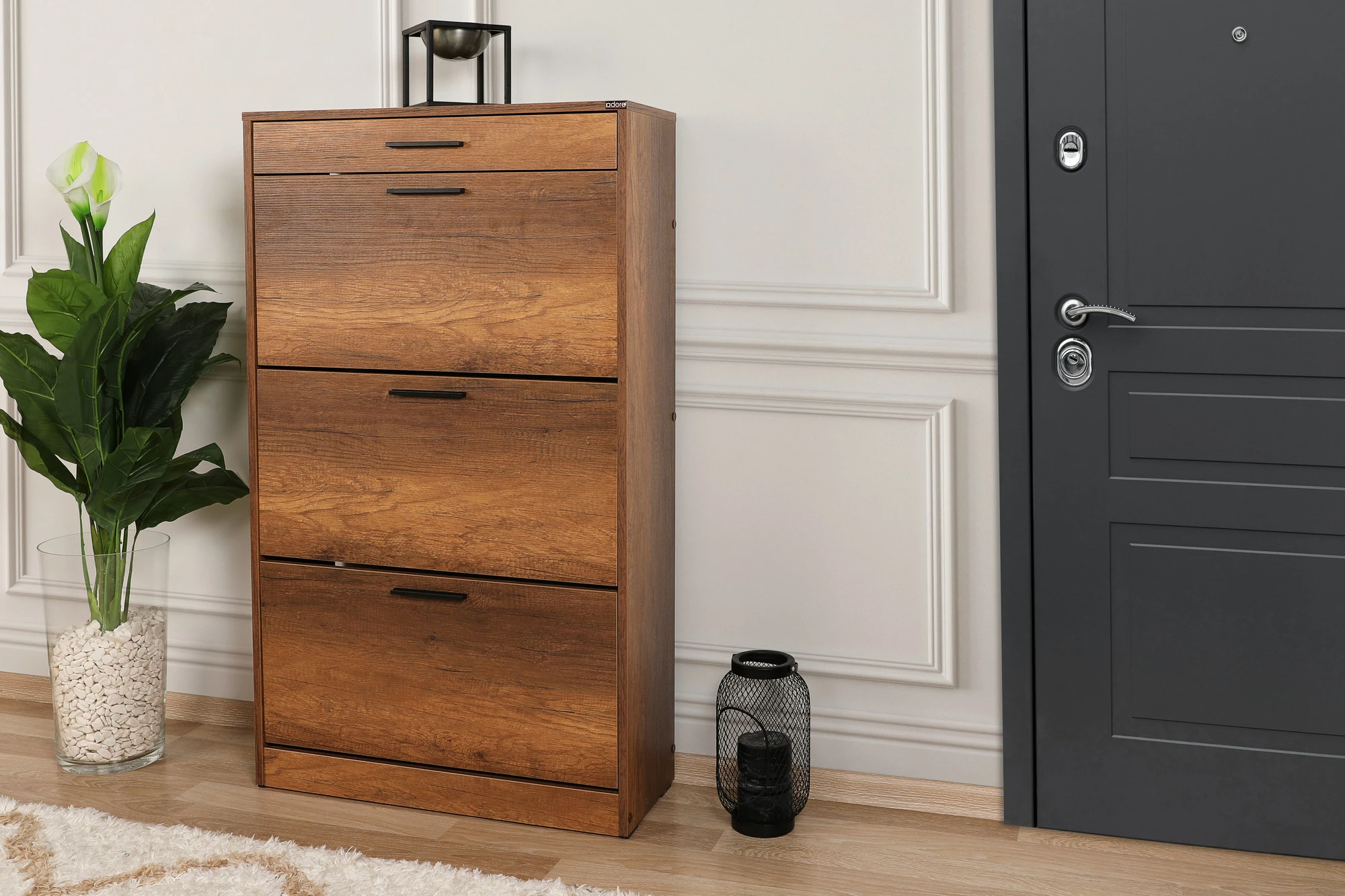 Dollap këpucësh Hanah Home, Oslo Walnut, Shc-431-Oo-1