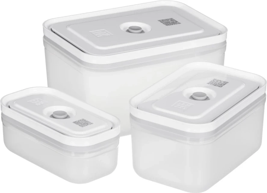 Set me 3 kuti plastike për ushqim Zwilling Fresh & Save, plastikë, transparente/të bardha