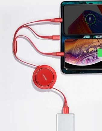 Kabl USB Baseus 46956 1.2 m USB-A në USB-C + microUSB + Lightning, i zi