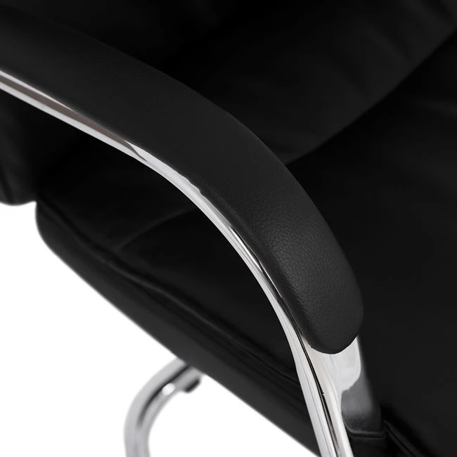 Karrige konferencash JACOB FH1045.11, ngjyrë e zezë PU, bazë e kromuar, 57x66,5x102 cm, set prej 2 copash