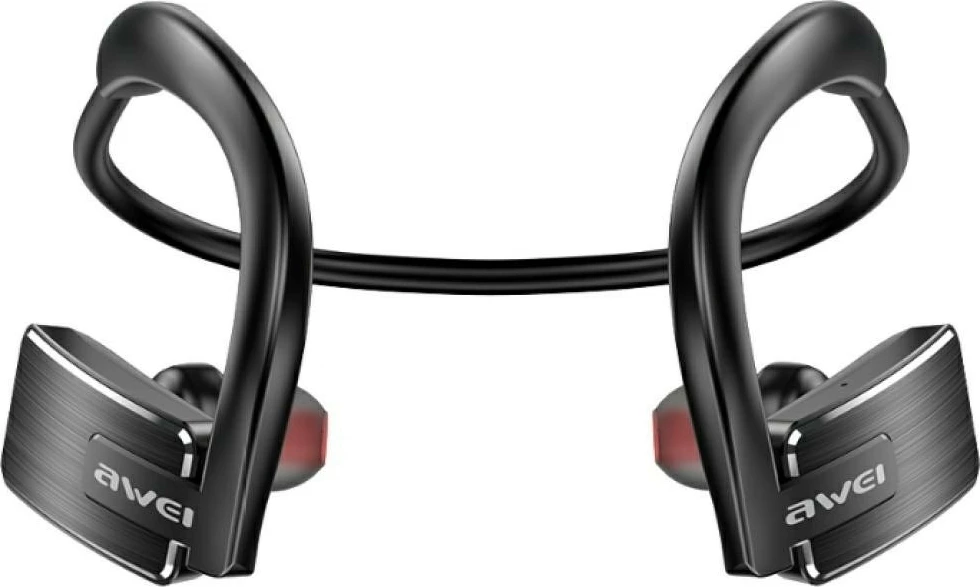 Kufje sportive Bluetooth, AWEI E1BL, Bluetooth 5.3, bateri deri 15 orë, mikrofon, Multipoint, USB-C, të zeza