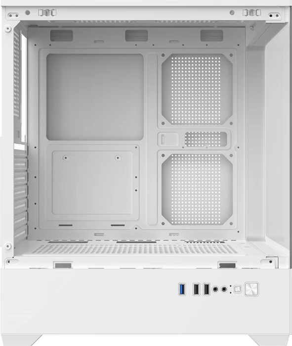 Kasë DarkFlash C365 Mini Tower, tempered glass, pa ventilatorë, e bardhë