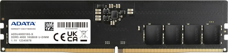 RAM Memorje ADATA AD5U480016G-S 16GB DDR5 4800MHz CL40 UDIMM 1x16GB, e zezë
