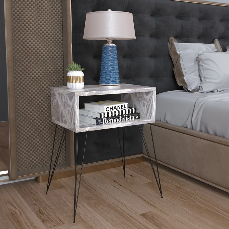 Komodinë Naida, mermer gri, 45x30x59cm