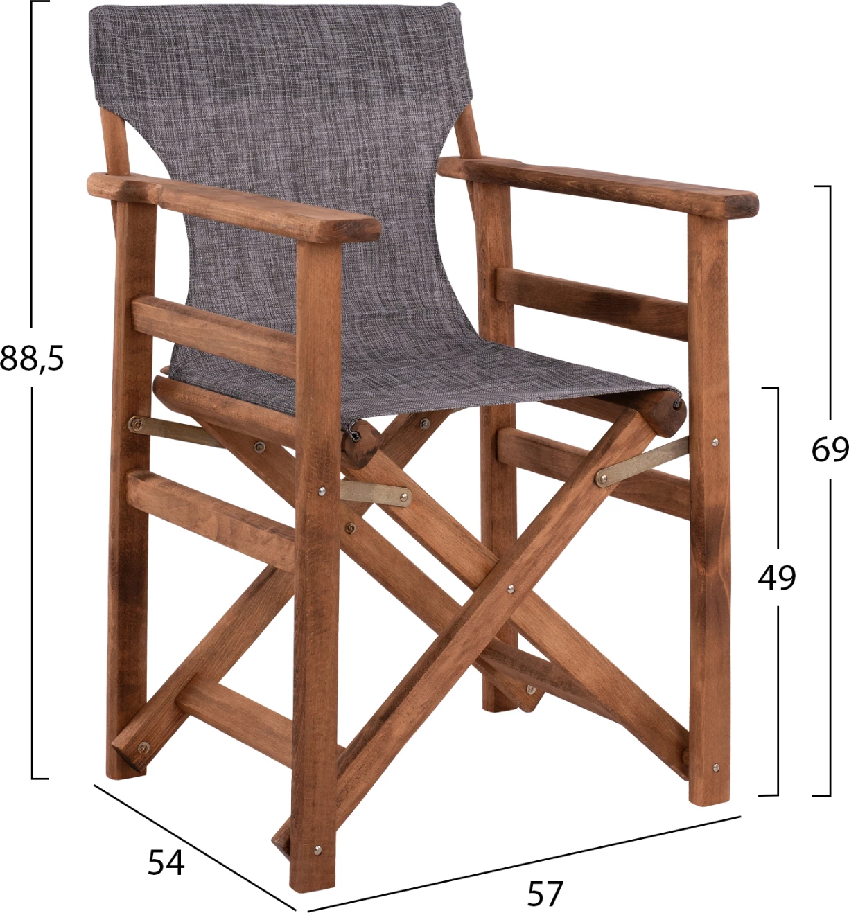 Karrige drejtorësh Limnos, ngjyrë arre, me tekstilene gri, FH10368.10