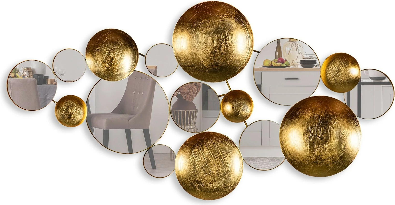 Aksesor dekorativ metalik për mur, Wallity Infinity, shumëngjyrësh