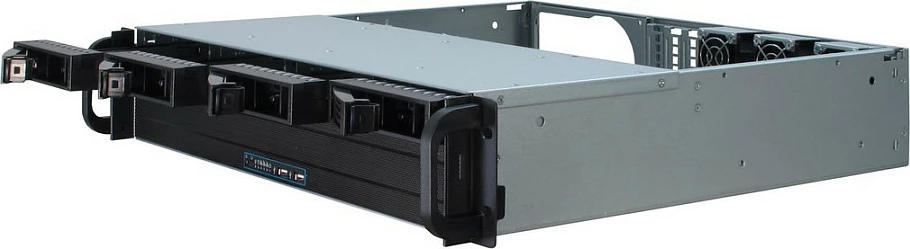 Kasë serveri Inter-Tech IPC 2U-2404S, rack 2U, micro ATX/Mini-ITX, 5x3.5", hot-swap, zezë/argjendtë