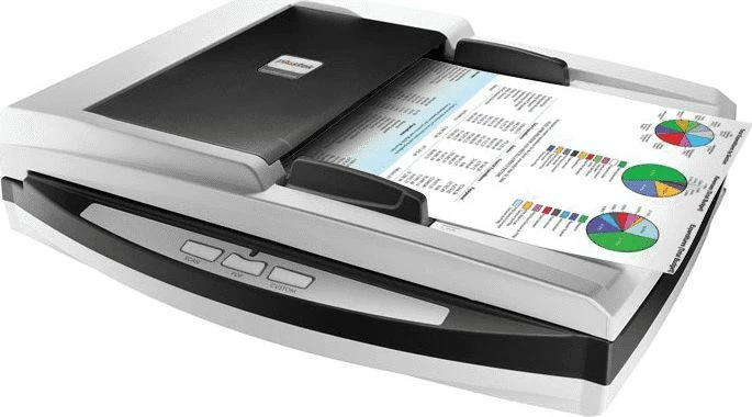 Skener Plustek SmartOffice PL4080, ADF 50 fletë, duplex, 600 dpi, USB, A4, i zi/argjendtë