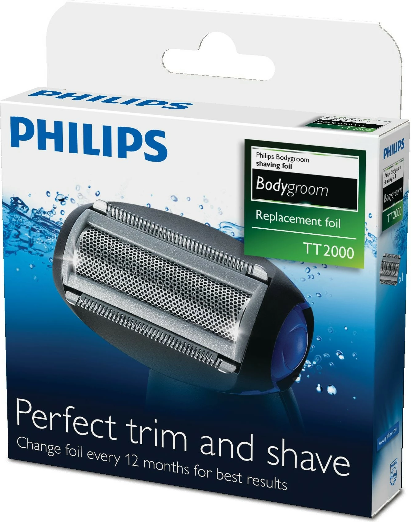 Kokë rroje Philips Bodygroom TT2000/43, 1 kokë, e zezë, çelik inox