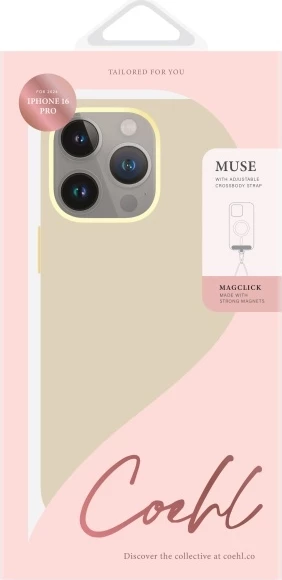 Mbështjellës UNIQ Coehl Muse me karikim magnetik për iPhone 16 Pro, Bezhe
