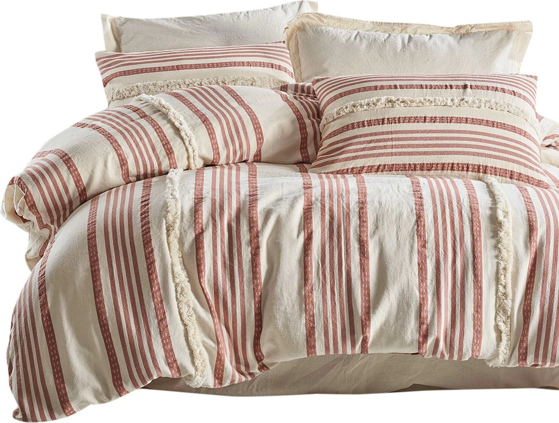 Set mbulesë për jorgan dopio, Nidus, ngjyrë e kuqe kafe dhe krem