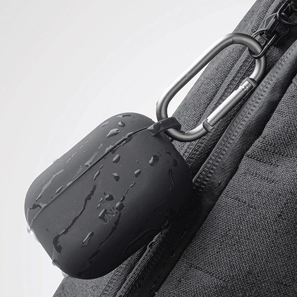 Mbështjellës UNIQ Vencer për AirPods Pro, silikon, me karabiner, Gri