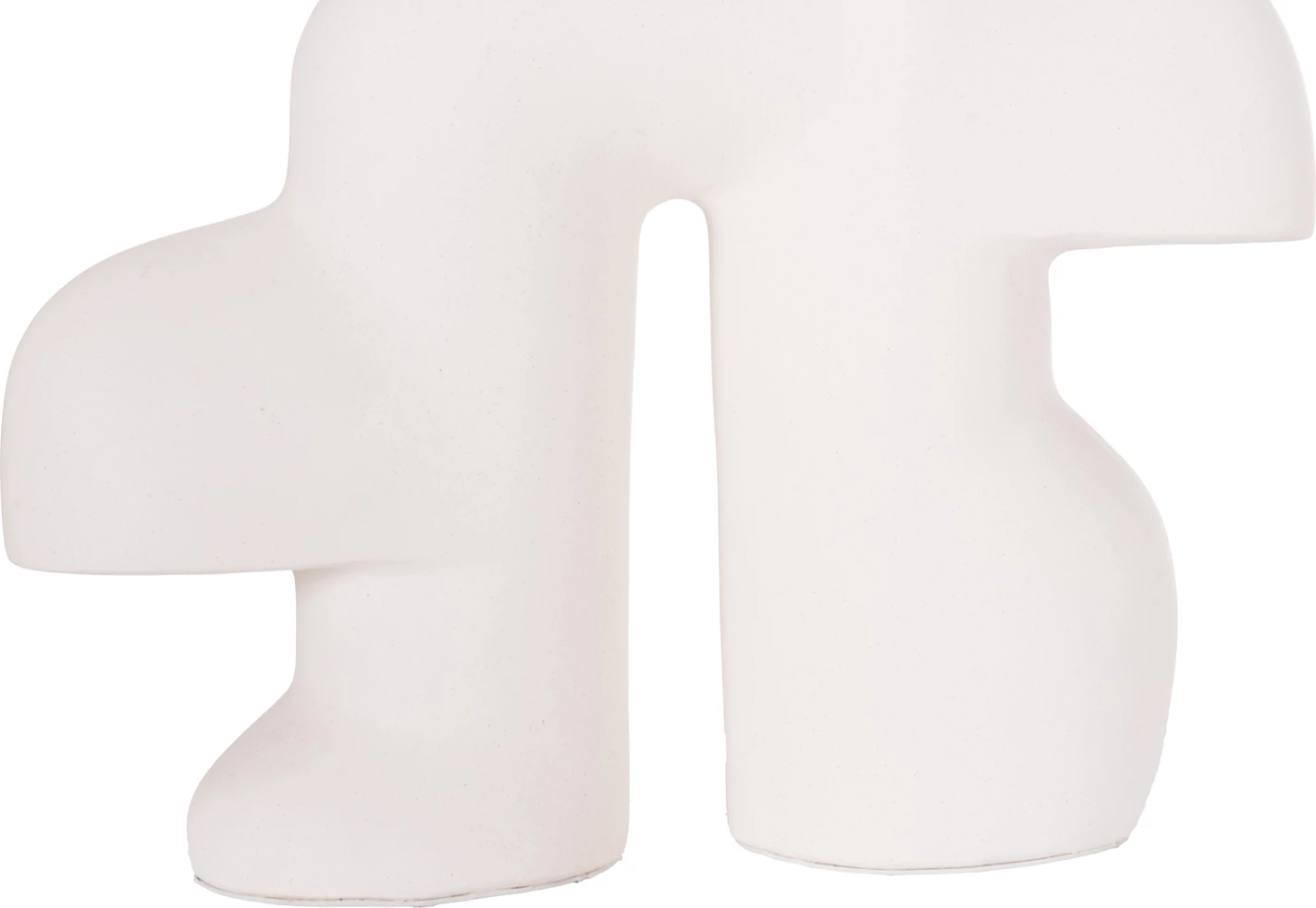 Llambë tavoline skulpturale minimaliste ELBAR, çimento fibrash, e bardhë, 44x12x50cm