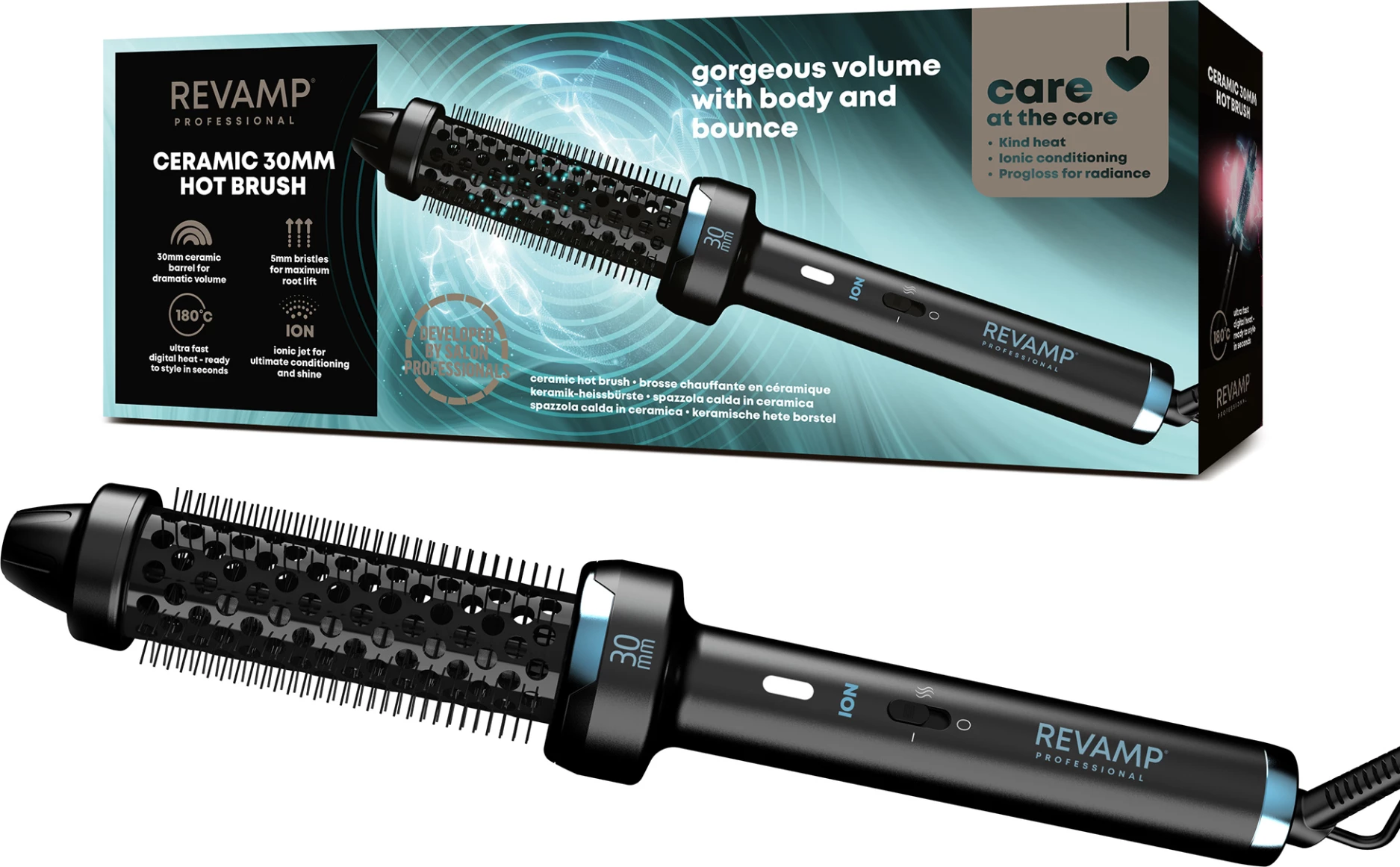 Furçë e nxehtë Revamp BR-1300A 30 mm qeramike, jonike 180°C