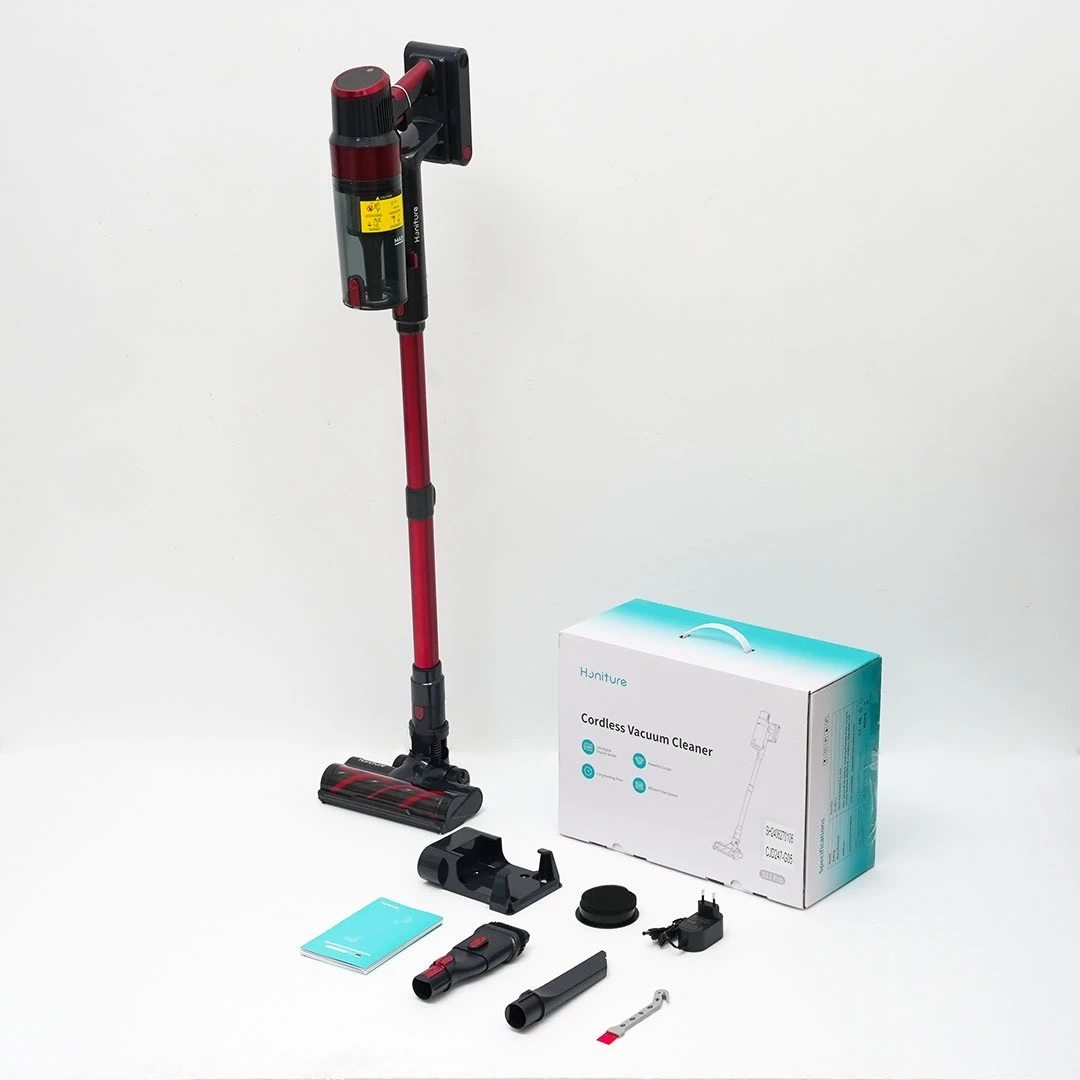 Fshesë me bateri vertikale Honiture S13 Pro, 450W, 38000Pa, 1.5L, deri 55 min, kuqe/zezë