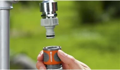 Lidhës për spërkatës/kallam GARDENA 18298-20, plastikë, gri/portokalli, set 5 copë