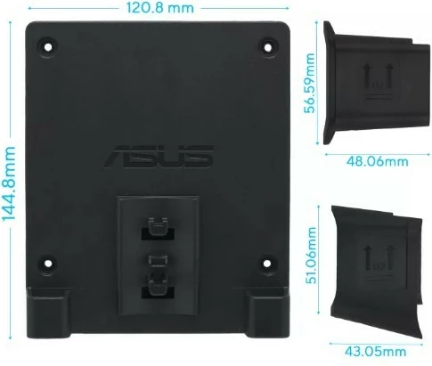 Mbajtës VESA për mini PC, Asus, MKT03, standard 100x100 mm, i zi