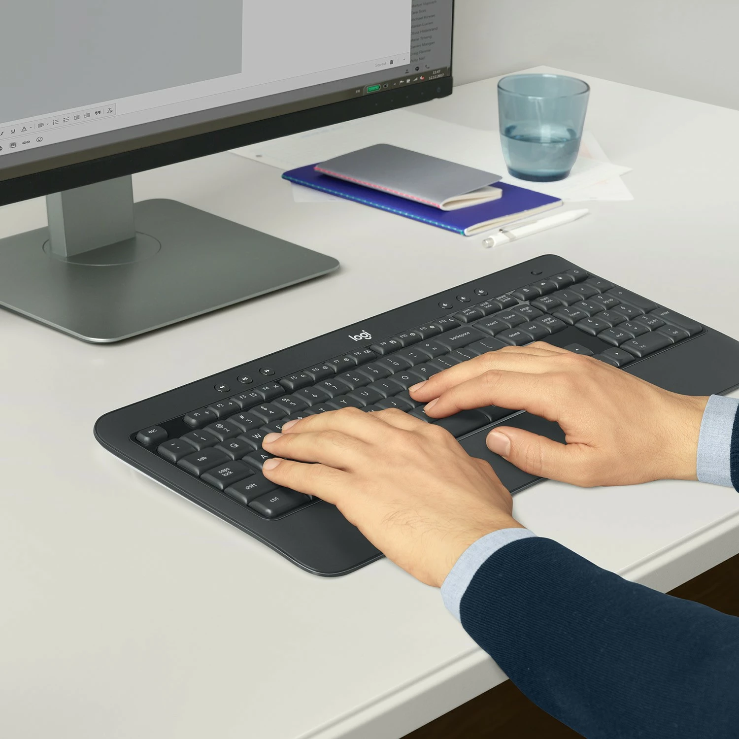 Set tastierë AZERTY Logitech MK540 wireless me maus, e zezë-bardhë