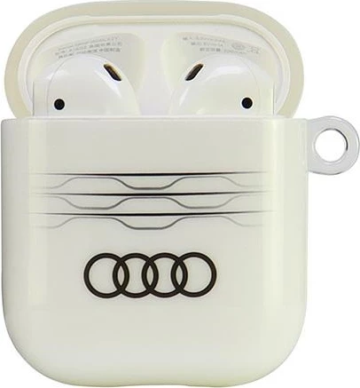 Mbështjellës Audi IML Geometric Pattern për AirPods 1/2, Bardhë