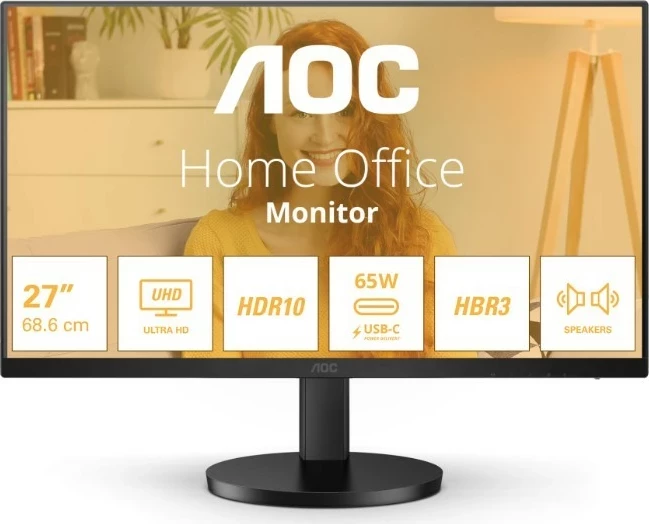 Monitor AOC U27B3CF 27 inç 4K IPS, 60Hz, e zezë