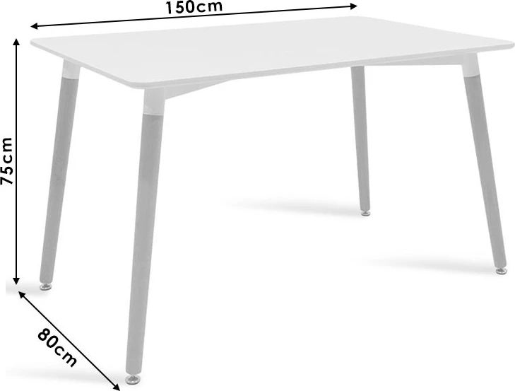 Tavolinë ngrënie Natali MDF, sipërfaqe e zezë, 150x80x75cm