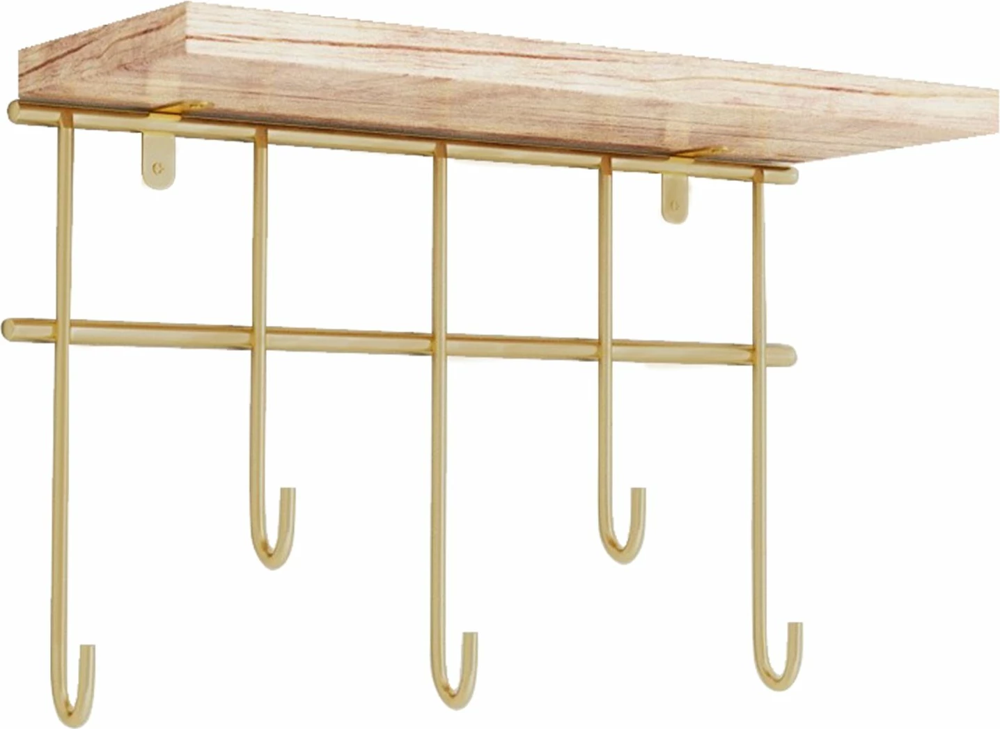 Raft muri dekorativ me varëse, ngjyrë ari dhe kafe, Hanah Home