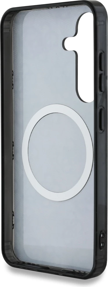 Mbështjellës Guess 4G Background Gold Electroplated Peony Pattern MagSafe për Samsung Galaxy S25, Zi