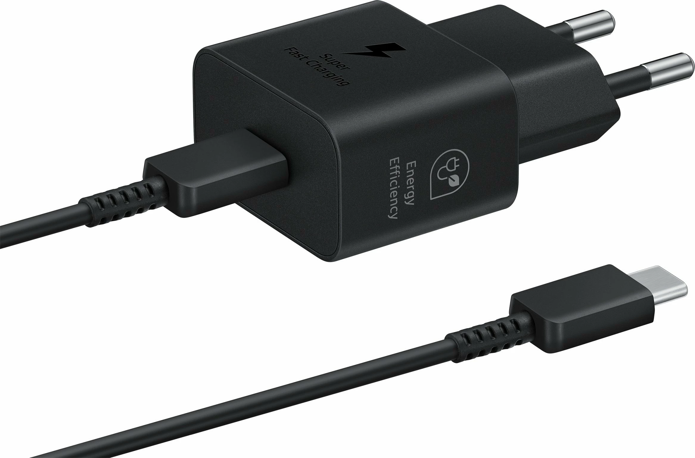 Karikues rrjeti Samsung EP-T2510XB 25W 1x USB-C PD 3.0 PPS me kabllo USB-C 1 m, i zi