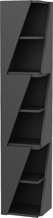 Raft librash kolonial Klaro, ngjyrë antracit, 32x32x165cm