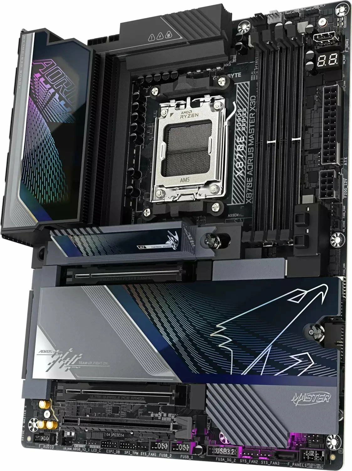 Pllakë amë Gigabyte X870E AORUS MASTER X3D, ATX, DDR5, Wi‑Fi 7, USB4, 10GbE/5GbE, me antenë WiFi