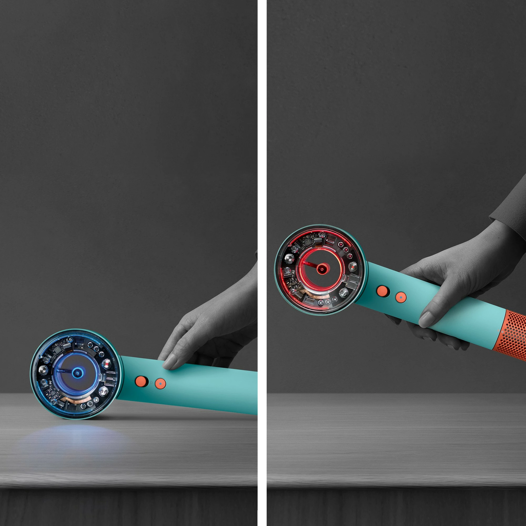 Tharëse flokësh Dyson Supersonic Nural, 1600 W, 13.3 l/s, Blu, Portokalli