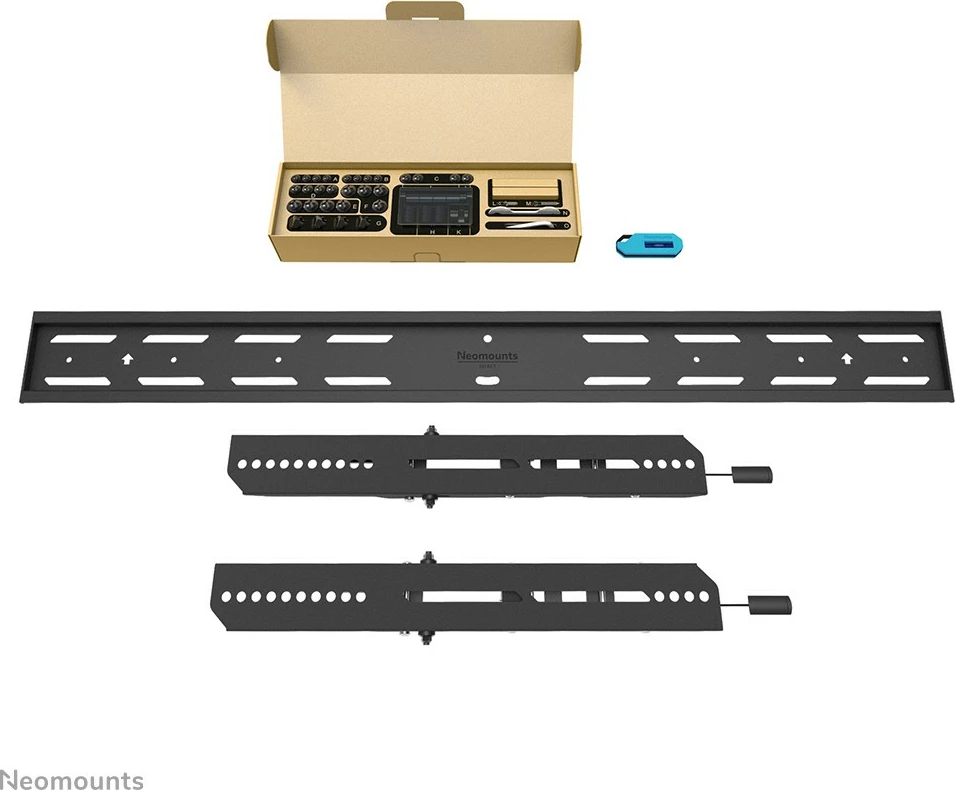 Mbajtës muri për TV Neomounts WL35S-850BL18, 2.18 m (86"), 100 x 100 mm, 800 x 400 mm, 0 - 12°, Çelik, E zezë