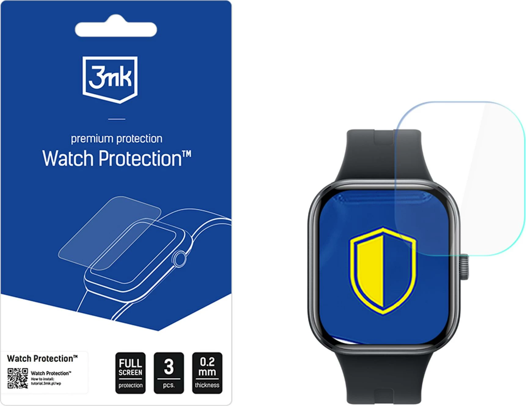 Film mbrojtës për ekran smartwatch 3mk Protection ARC për Xiaomi Redmi Watch 5, 3 copë, transparent