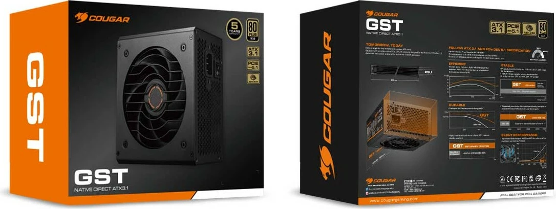 Furnizues energjie Cougar GST 750W, ATX 3.1, 80 Plus Gold, i zi