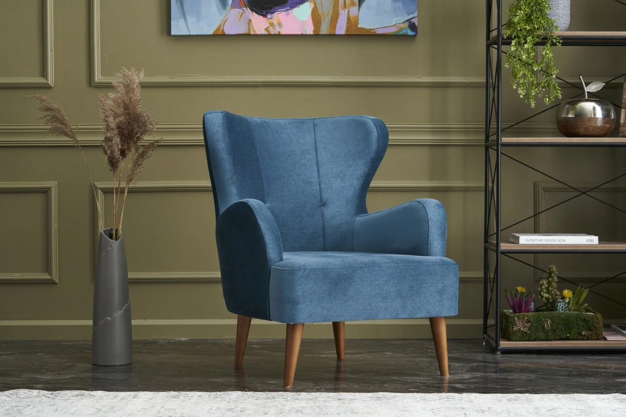 Karrige me krahë, Atelier del Sofa, Karina, ngjyrë e kaltër