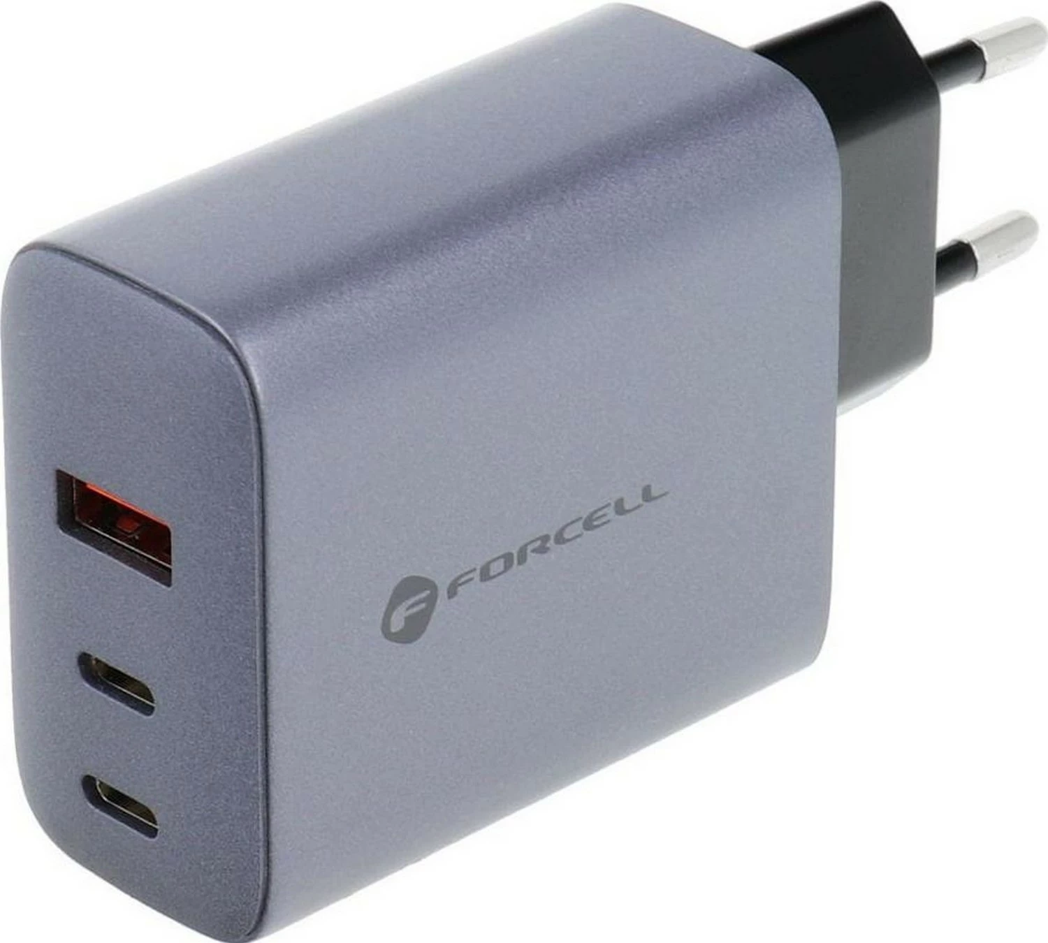 Karikues rryme Forcell F-ENERGY GaN VT-42B, 2x USB-C + USB-A, 65W, gri