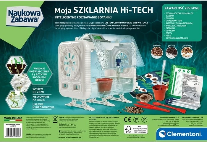 Set edukativ Clementoni Scientific Fun High-Tech Greenhouse për fëmijë, 1 copë