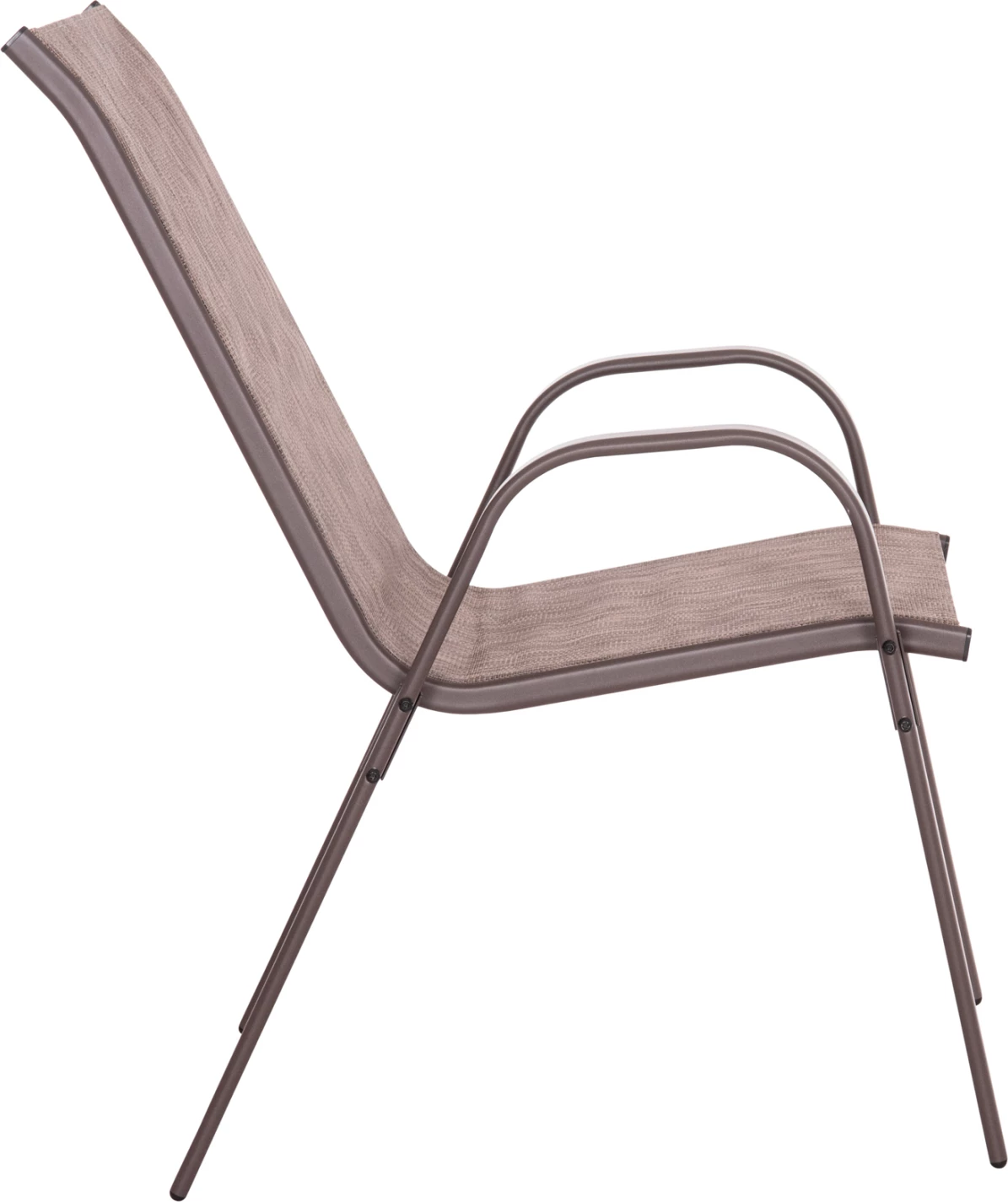 Karrige për jashtë LEON, kornizë metali ngjyrë kafe & tekstilene-4 copë, 55x70x91Hcm., set prej 4 copësh