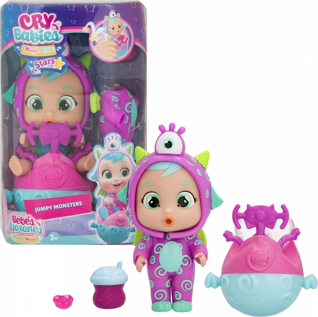 Kukull Cry Babies Stars Jumpy Monsters Fuzz, Tm Toys, IMC913653, plastikë, me aksesorë