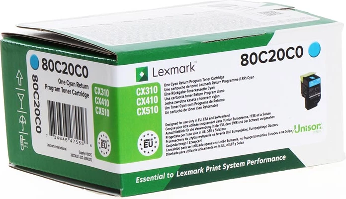Toner, Lexmark 80C20C0 1000 faqe cyan