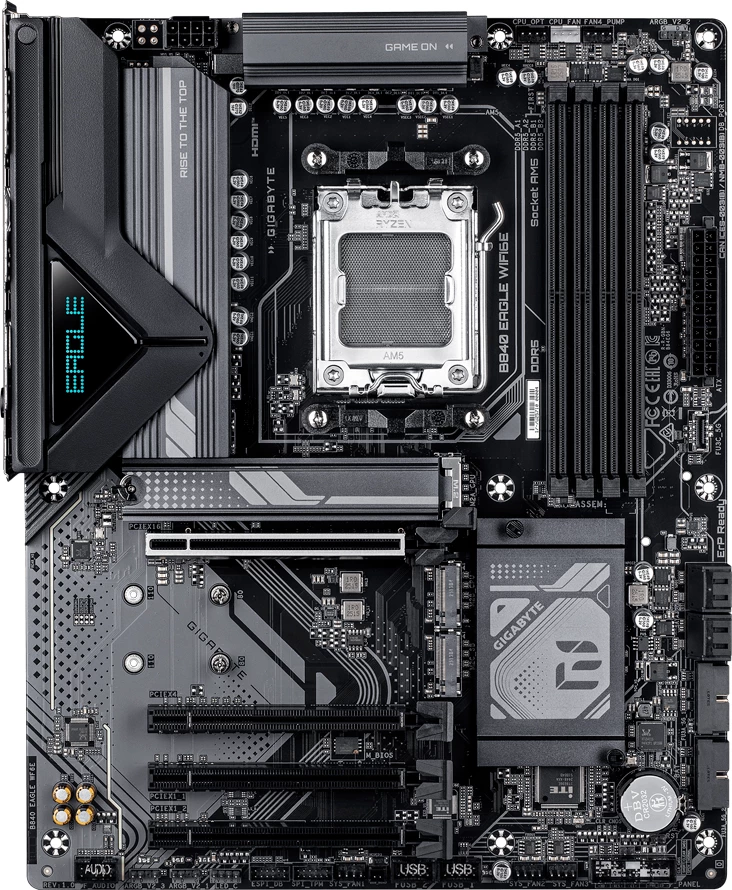 Pllakë amë GIGABYTE B840 EAGLE WIFI6E AM5 ATX, 4x DDR5, WiFi 6E, Bluetooth 5.3, 2.5GbE, 2 antena