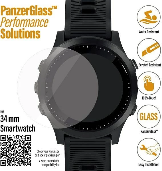 Mbrojtës ekrani PanzerGlass për smartwatch 34mm, për Samsung Galaxy Watch 3, Garmin Forerunner 645, Fossil Q Venture Gen 4, Skagen Falster 2