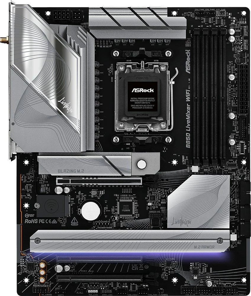 Pllakë amë Asrock B850 LiveMixer WiFi, ATX, Socket AM5, 256 GB, E zezë