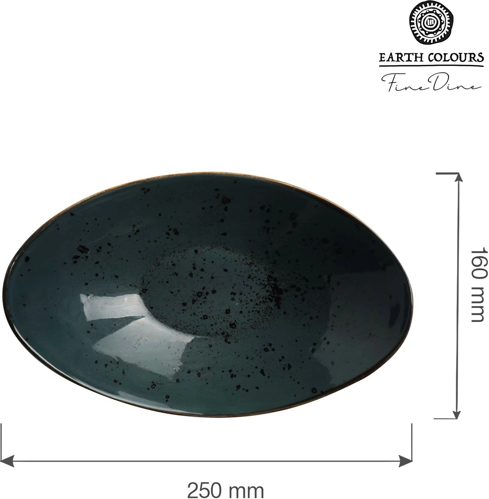 Tas porcelani Fine Dine Arando Boat 250x160 mm, gri, set 6 copë