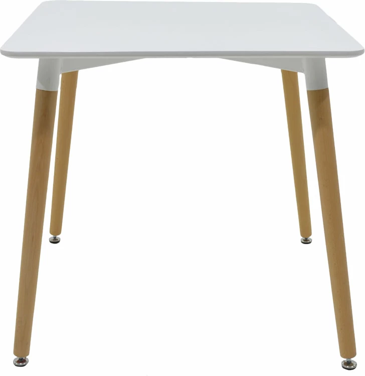 Tavolinë me karrige Natali-Gaston set prej 3 copash MDF dhe dru ahu, ngjyrë gri-bardhë-natyrale 80x80x76cm