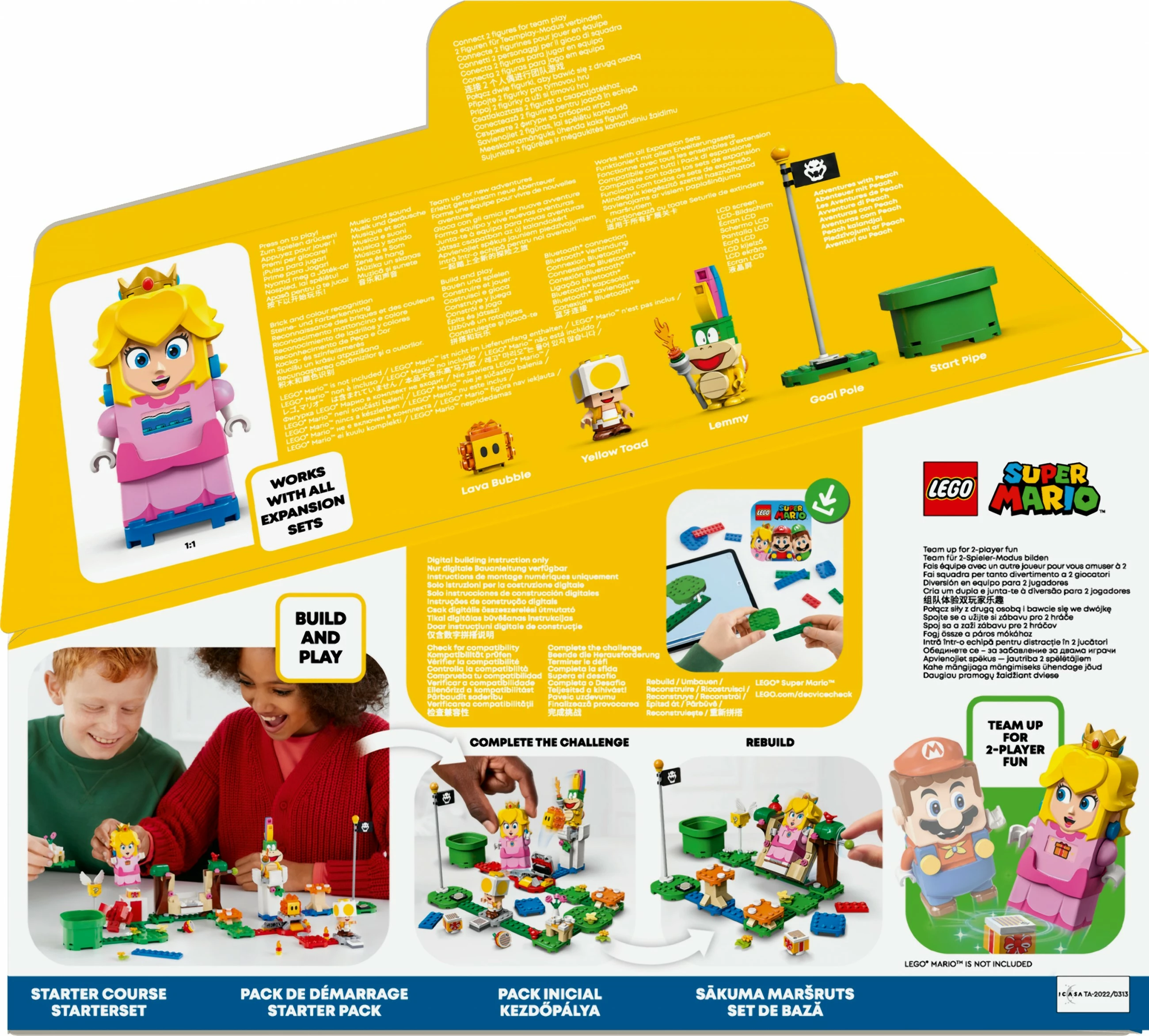 Set ndërtimi LEGO Super Mario 71403, Aventurat me Peach, figurë interaktive, shumëngjyrëshe