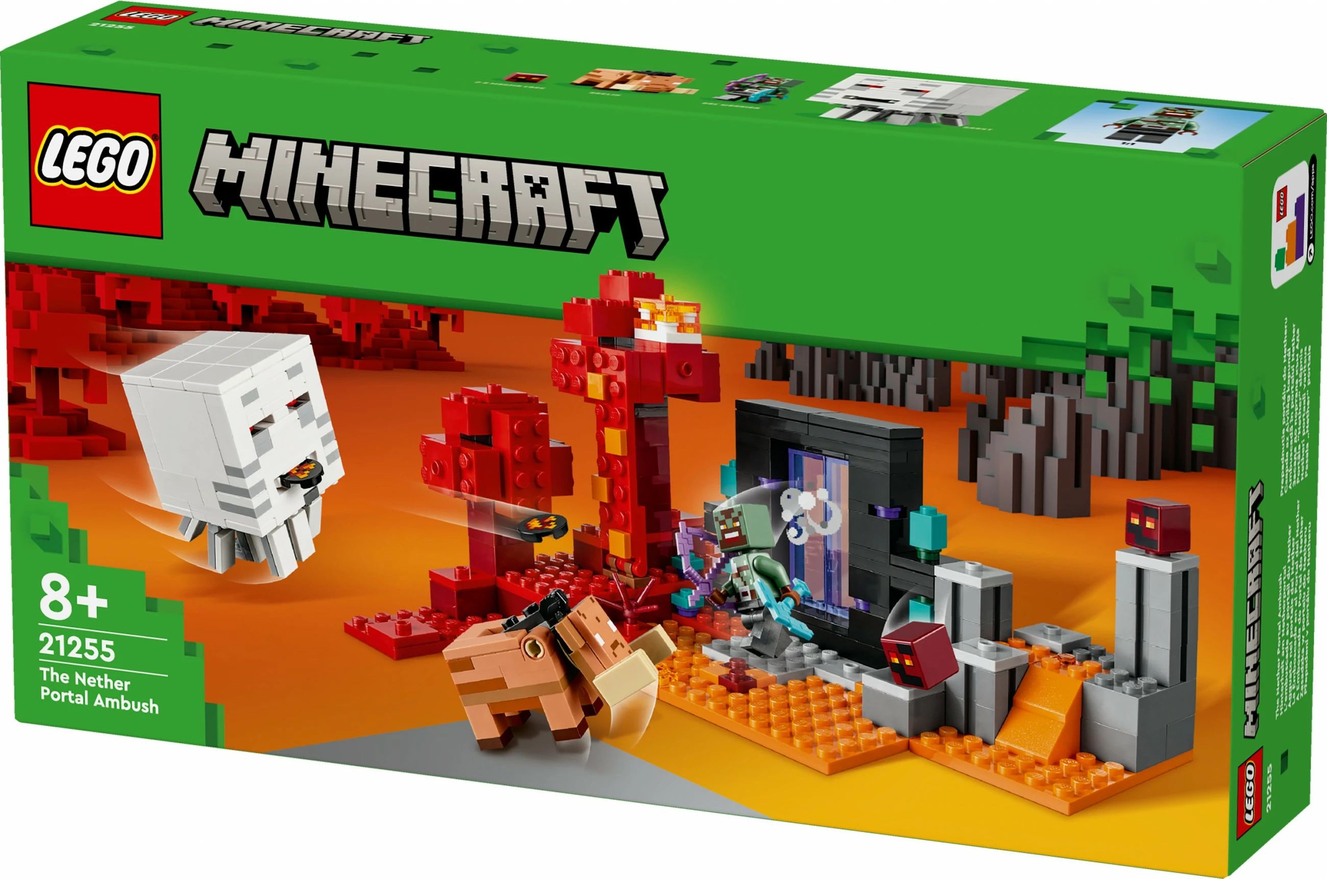 Set ndërtimi LEGO Minecraft 21255 Hinterhalt am Netherportal, shumëngjyrësh